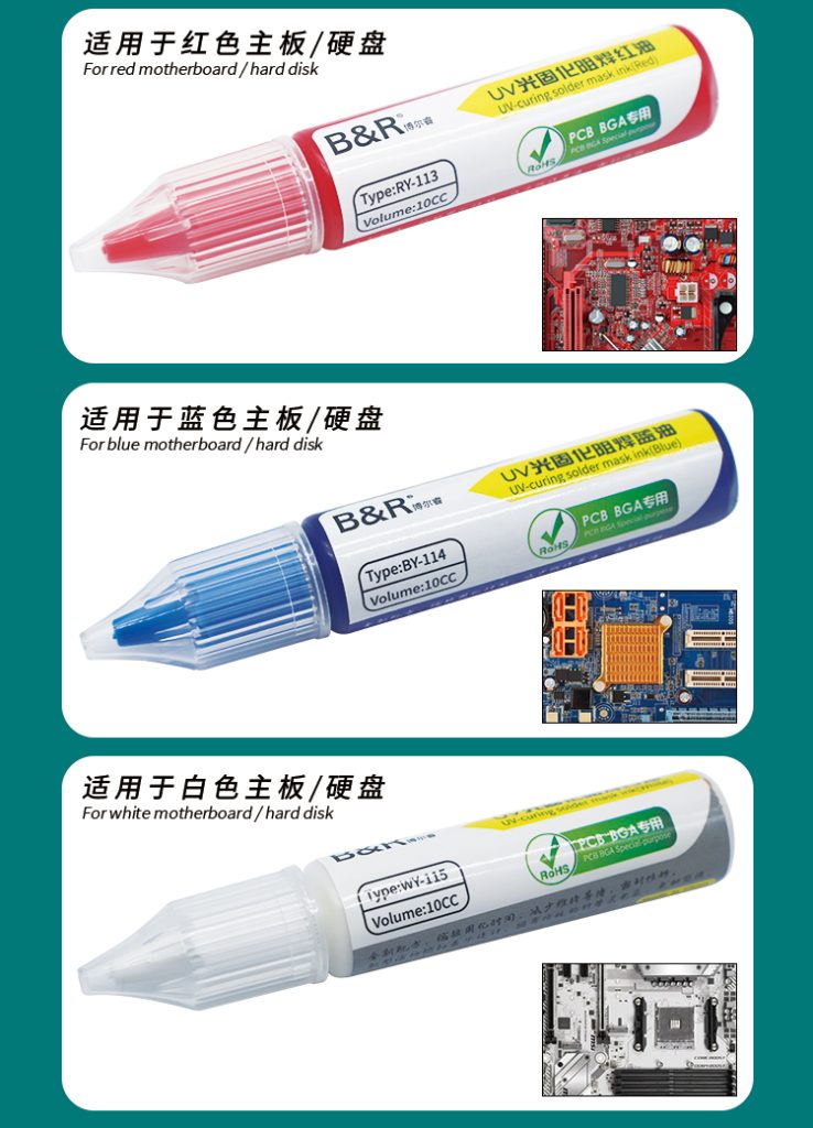 B&R UV curing solder mask in BY-114