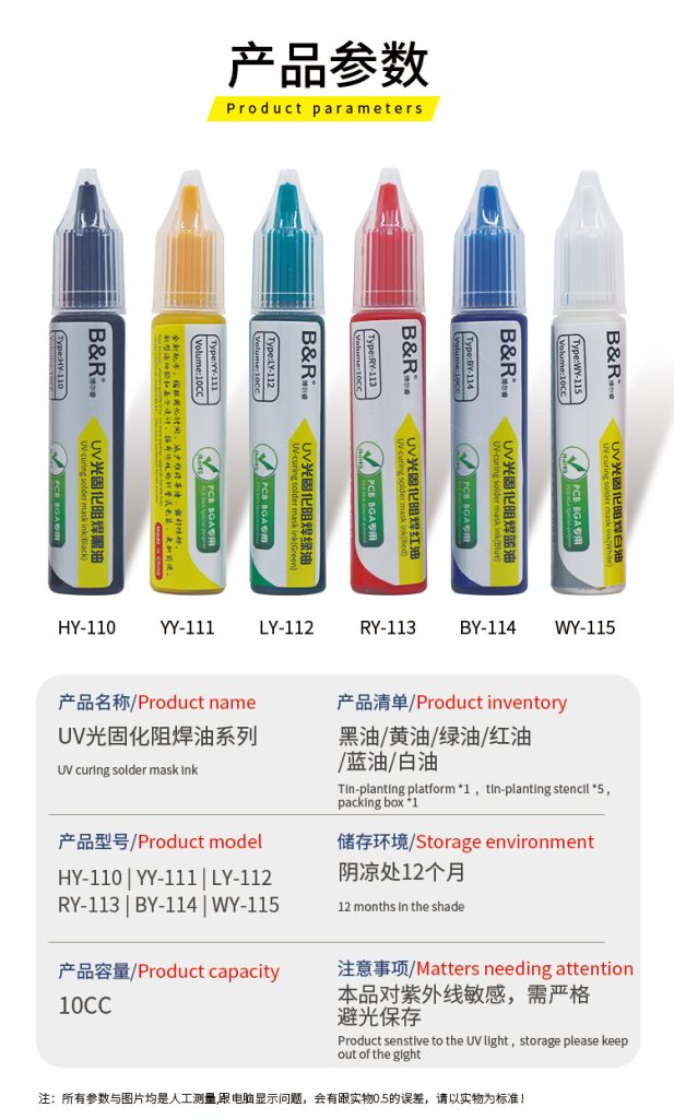 B&R UV curing solder mask ink BY-114
