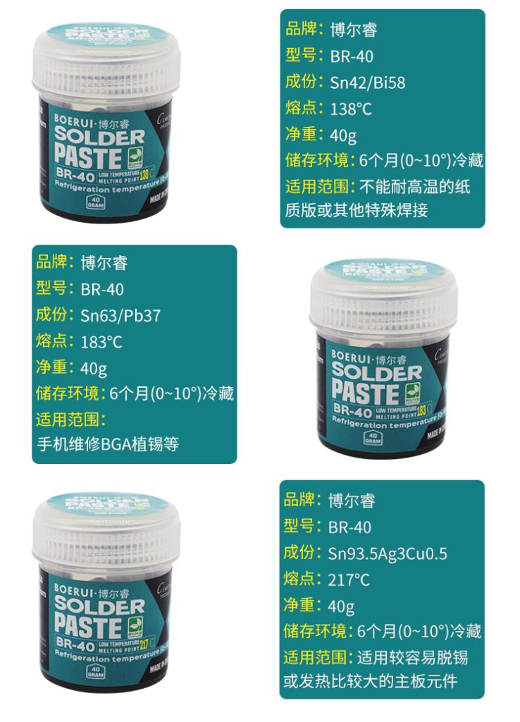 B&R Special solder paste BR-30/BR-40/BR-50/BR-500/BR10Z