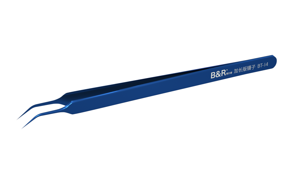 B&R Long Tip Precision Tweezers BT-14