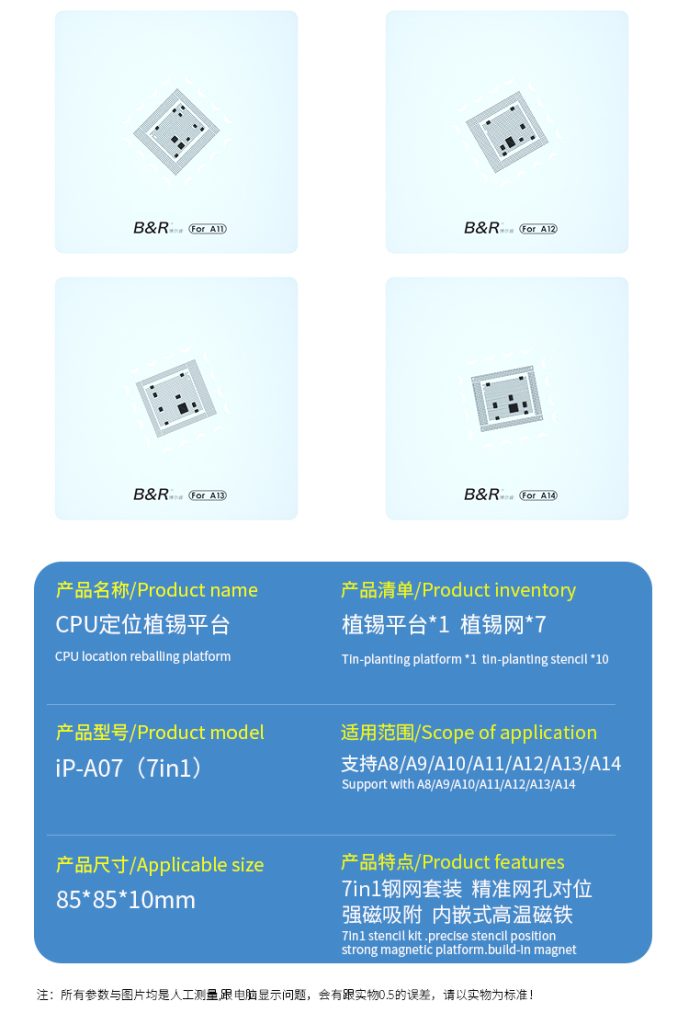 B&R CPU location reballing platform iP-A07